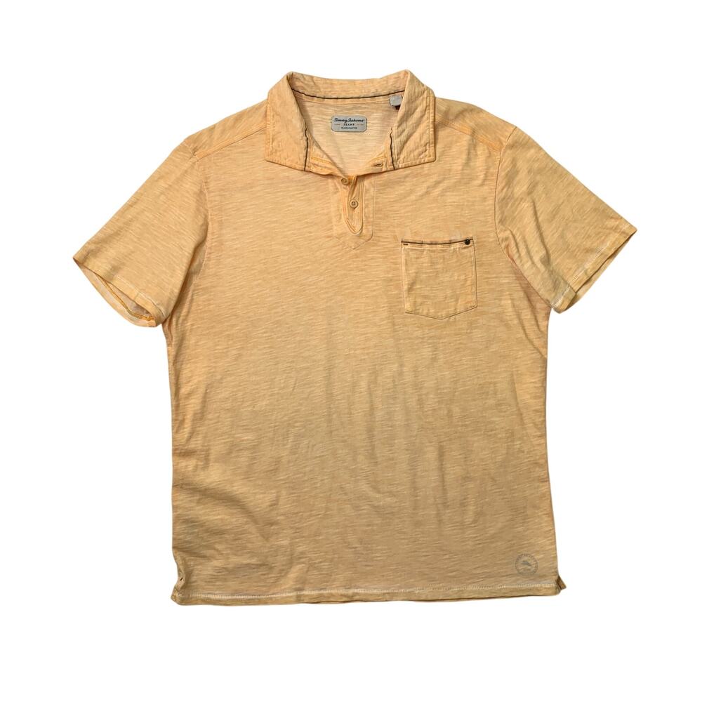 Tommy Bahama Jeans Polo Shirt Mens L Large Amber Island Crafted Cotton Pocket